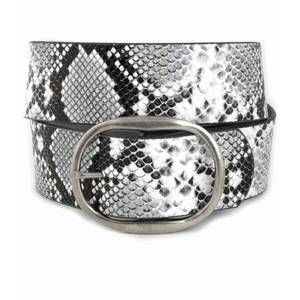 NEW ANZELL women's pam oval buckle belt in black snake